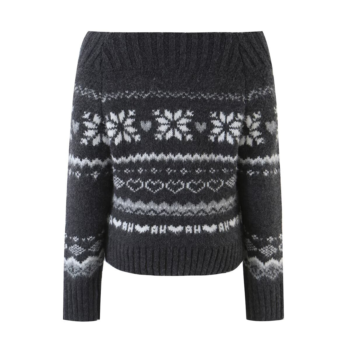 Minimalist Fair Isle Long Sleeve Crew Neck Pullover Sweater