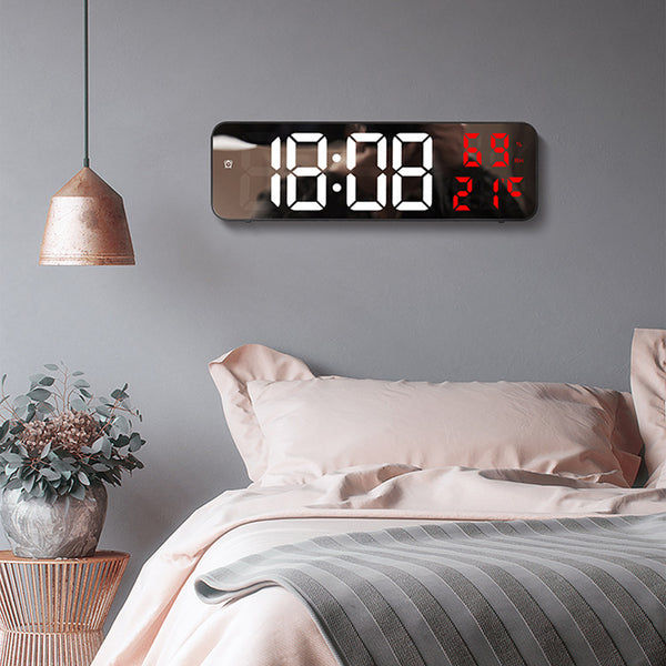9-Inch Digital Clock with Temp & Humidity