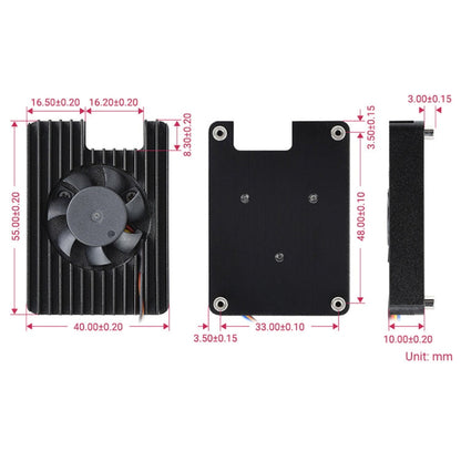 Waveshare Dedicated All-in-One 3007 Cooling Fan for Raspberry Pi CM4, Speed Adjustable, with Thermal Tapes