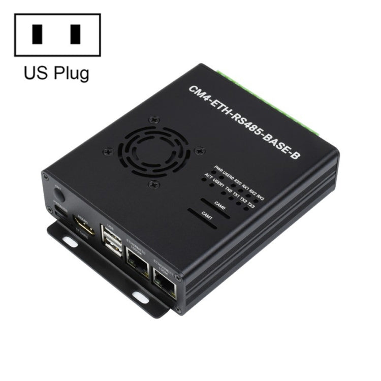 Mini-ordinateur double ETH Waveshare pour Raspberry Pi CM4, Ethernet Gigabit, 4 canaux RS485 isolés (prise US)
