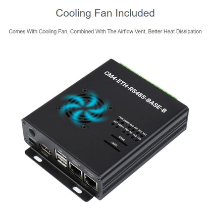 Mini-ordinateur double ETH Waveshare pour Raspberry Pi CM4, Ethernet Gigabit, 4 canaux RS485 isolés (prise US)