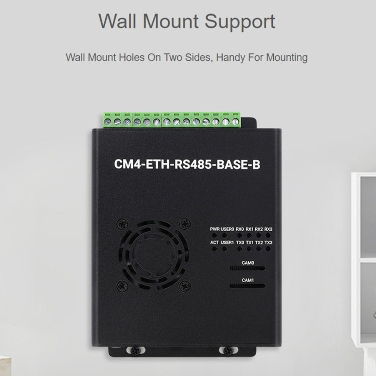 Mini-ordinateur double ETH Waveshare pour Raspberry Pi CM4, Ethernet Gigabit, 4 canaux RS485 isolés (prise US)