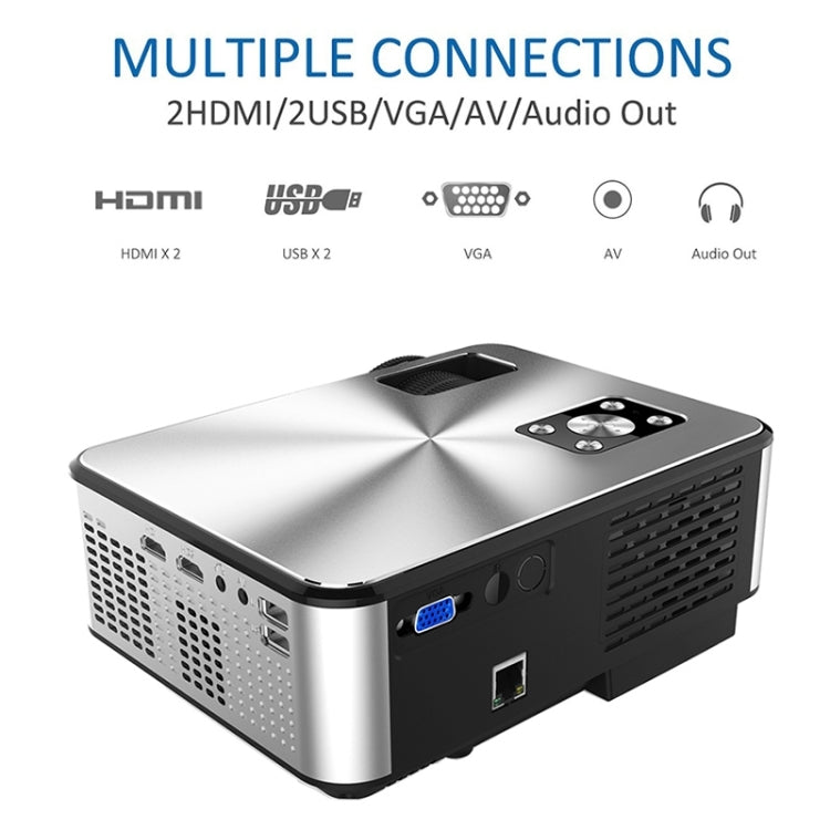 Cheerlux C9 1920x1080P HD Same Screen Smart Projector, Support HDMI x 2 / USB x 2 / VGA / AV (Black)