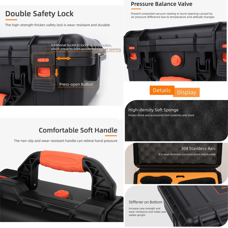 For DJI Neo Sunnylife Safety Carrying Case Large Capacity Waterproof Shock-proof Hard Travel Case (Black)