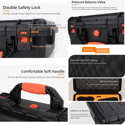 For DJI Neo Sunnylife Safety Carrying Case Large Capacity Waterproof Shock-proof Hard Travel Case (Black)