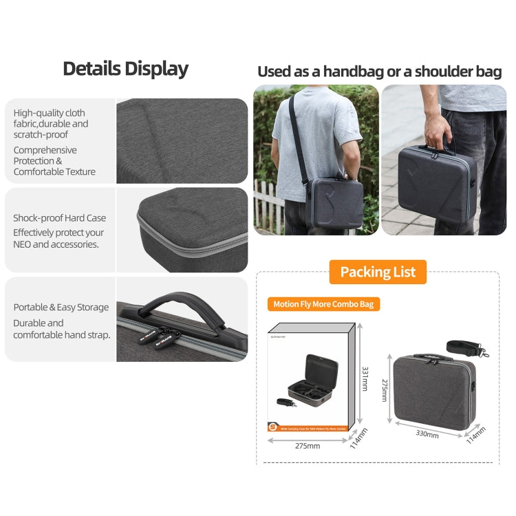 For DJI Neo Sunnylife Handheld Storage Bag (Black)