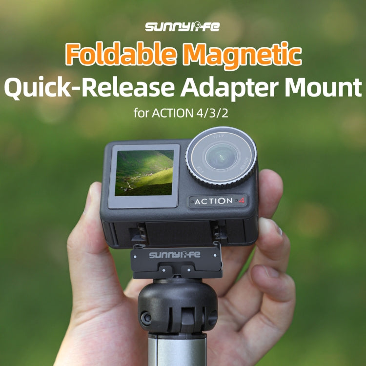 Sunnylife AD691 Magnetic Adapter Mount for DJI Osmo 360 / Action 2 / Osmo Action 3 / 4 (Black)