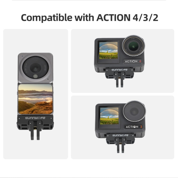 Sunnylife AD691 Magnetic Adapter Mount for DJI Osmo 360 / Action 2 / Osmo Action 3 / 4 (Black)
