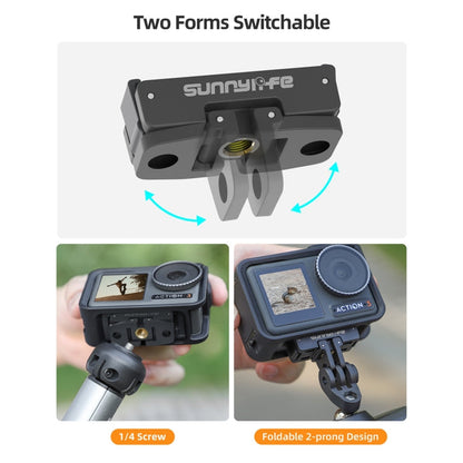 Sunnylife AD691 Magnetic Adapter Mount for DJI Osmo 360 / Action 2 / Osmo Action 3 / 4 (Black)
