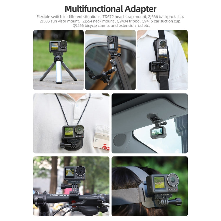 Sunnylife AD691 Magnetic Adapter Mount for DJI Osmo 360 / Action 2 / Osmo Action 3 / 4 (Black)
