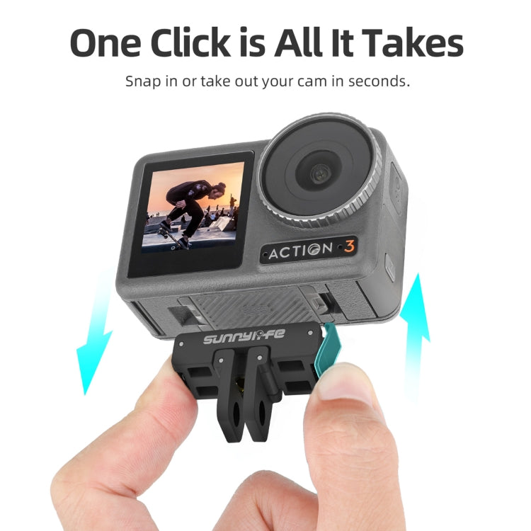 Sunnylife AD691 Magnetic Adapter Mount for DJI Osmo 360 / Action 2 / Osmo Action 3 / 4 (Black)
