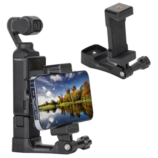 For DJI OSMO Pocket 4 / 3 Sunnylife Front Phone Holder Mount Handheld Tripod Expansion Brackets (Black)