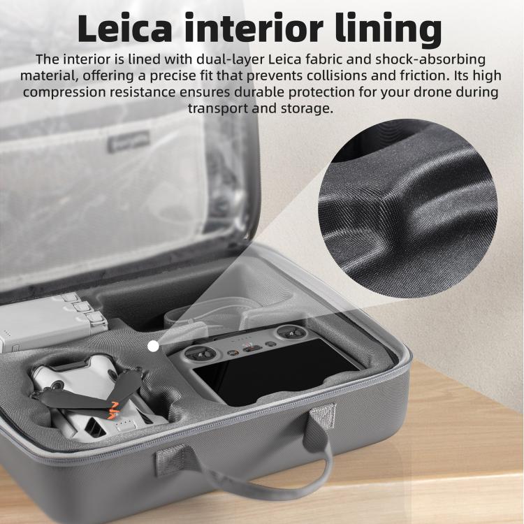 For DJI Air 3 / Air 3S / Mini 4 Pro STARTRC Dual-Drone Shoulder Storage Bag PU Handbag (Grey)