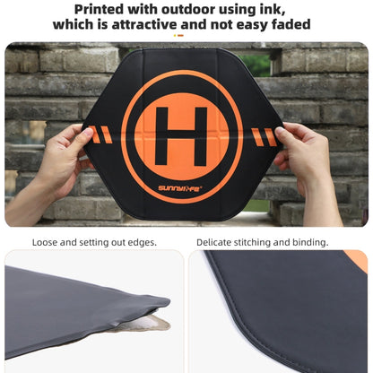 Sunnylife Drone Landing Pad 35cm Fast-Fold Double-Sided Leather Waterproof Helipad for DJI Neo / Avata 1 / 2 / Mini Series (Yellow+Orange)