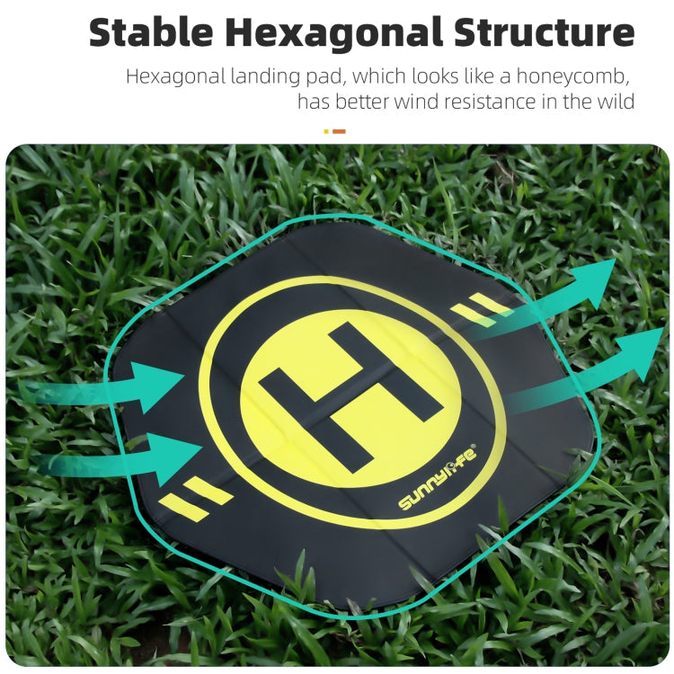 Sunnylife Drone Landing Pad 35cm Fast-Fold Double-Sided Leather Waterproof Helipad for DJI Neo / Avata 1 / 2 / Mini Series (Yellow+Orange)