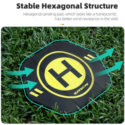 Sunnylife Drone Landing Pad 35cm Fast-Fold Double-Sided Leather Waterproof Helipad for DJI Neo / Avata 1 / 2 / Mini Series (Yellow+Orange)