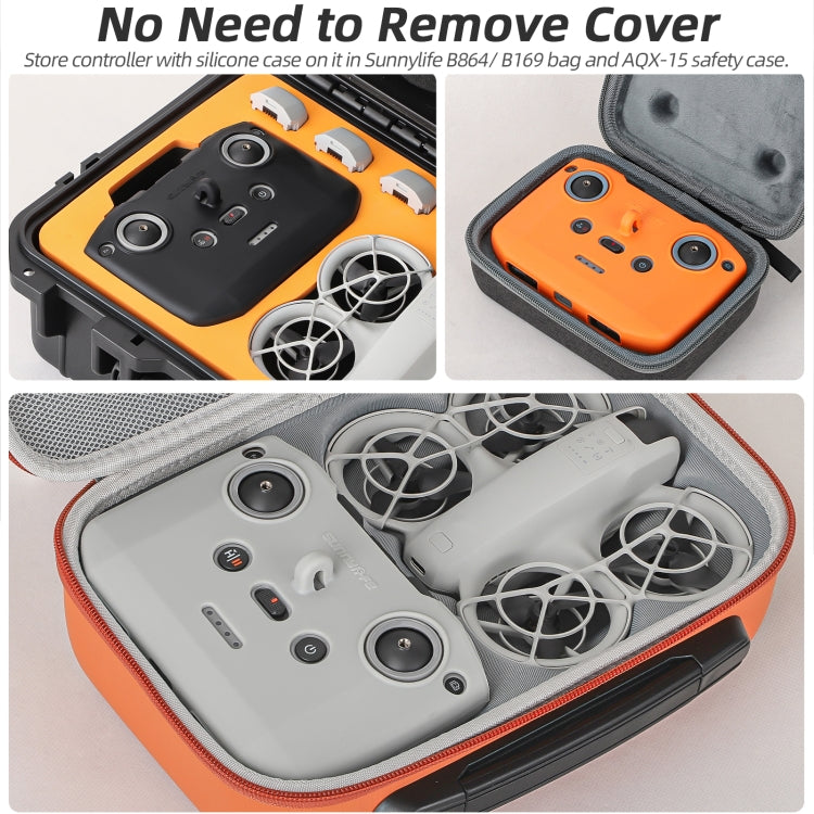 Pour DJI Neo / Mini 4 Pro / RC-N3 / RC-N2 / RC-N1 Étui de protection en silicone Sunnylife pour manette avec dragonne (gris)