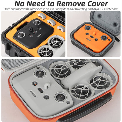 Pour DJI Neo / Mini 4 Pro / RC-N3 / RC-N2 / RC-N1 Étui de protection en silicone Sunnylife pour manette avec dragonne (gris)