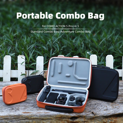 For DJI Osmo Action 5 Pro / 4 / 3 Sunnylife Portable Carrying Case Adventure Combo Bag (Black)