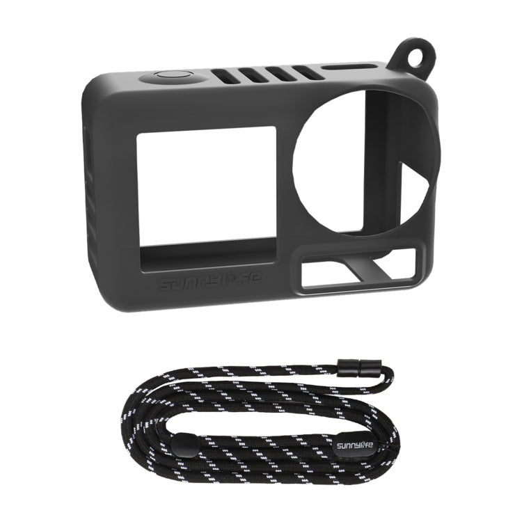 For DJI Osmo Action 5 Pro Sunnylife Silicone Protective Case Scratch-proof Camera Cover with Lanyard (Black)