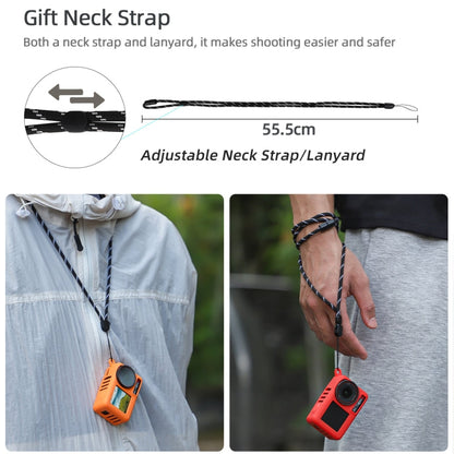 For DJI Osmo Action 5 Pro Sunnylife Silicone Protective Case Scratch-proof Camera Cover with Lanyard (Red)