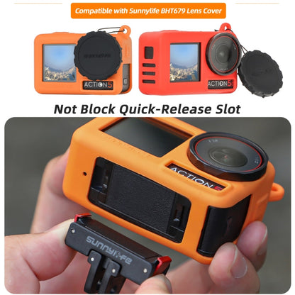 For DJI Osmo Action 5 Pro Sunnylife Silicone Protective Case Scratch-proof Camera Cover with Lanyard (Orange)