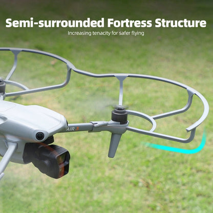 For DJI Air 3S / 3 Sunnylife Propellers Guard Protector Integrated Shielding Rings Quick Release Anti-Collision Props Safe Ring (Grey)