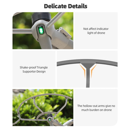 For DJI Air 3S / 3 Sunnylife Propellers Guard Protector Integrated Shielding Rings Quick Release Anti-Collision Props Safe Ring (Grey)