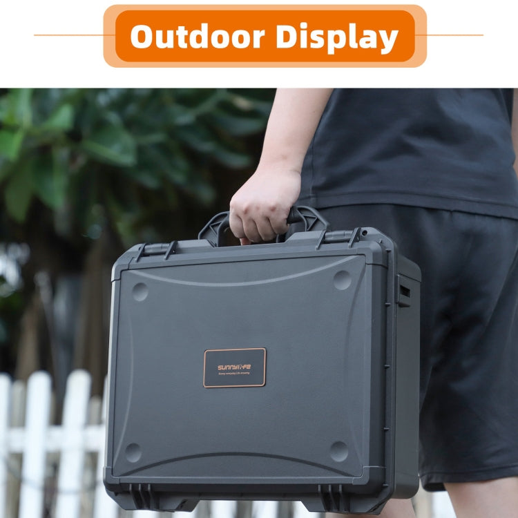 For DJI Air 3S / 3 Sunnylife Safety Carrying Case Large Capacity Waterproof Shock-proof Hard Travel Case (Black)