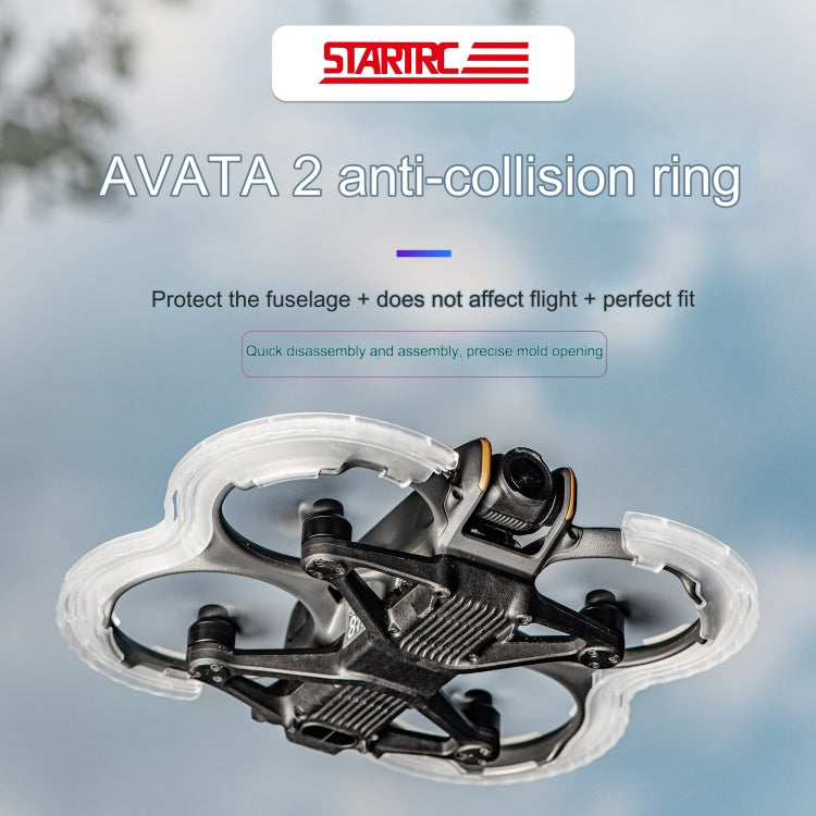 For DJI Avata 2 STARTRC Central Control TPU Protective Guard Anti-collision Ring Cover (Transparent)