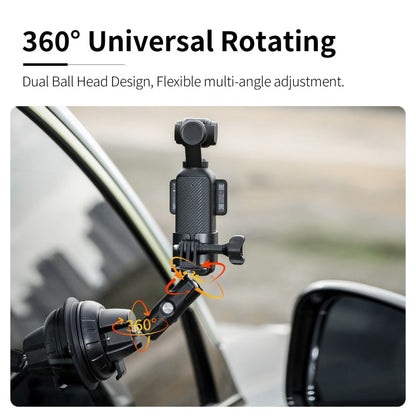 For DJI OSMO Pocket 3 STARTRC Suction Cup Holder Expansion Adapter Bracket (Black)