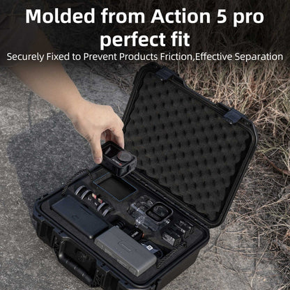 For DJI Osmo Action 5 Pro STARTRC Waterproof EVA ABS Dual-layer Suitcase Storage Box (Black)