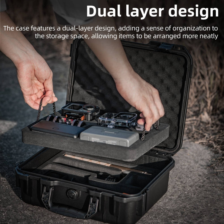 For DJI Osmo Action 5 Pro STARTRC Waterproof EVA ABS Dual-layer Suitcase Storage Box (Black)