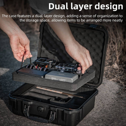 For DJI Osmo Action 5 Pro STARTRC Waterproof EVA ABS Dual-layer Suitcase Storage Box (Black)