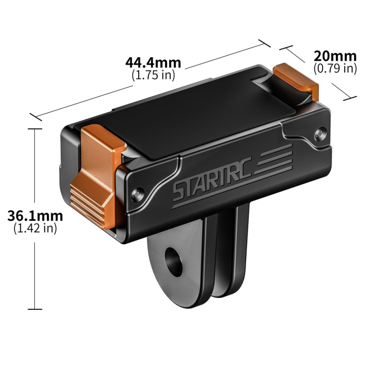 For DJI Osmo Action 5 Pro / 4 / 3 STARTRC Plastic Quick Adapter Magnetic Extension Bracket (Black)