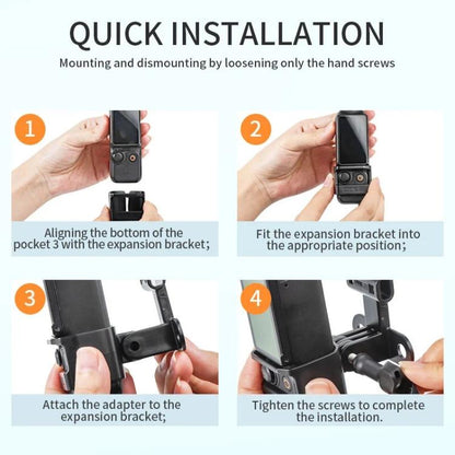 For DJI OSMO Pocket 3 STARTRC Expansion Bracket Fixed Plastic Frame (Black)