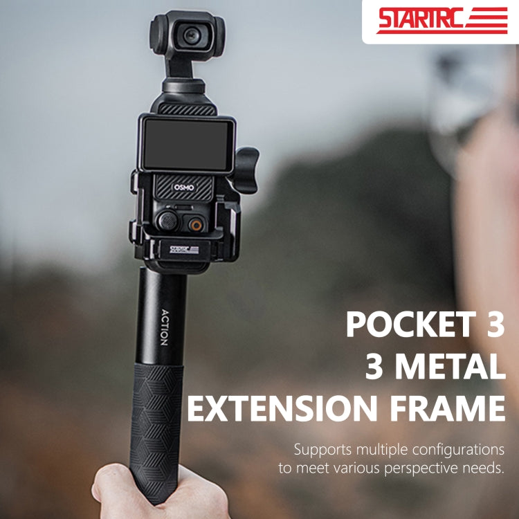 For DJI OSMO Pocket 4 / 3 STARTRC Metal Protection Frame Cage Expansion Adapter Bracket (Black)