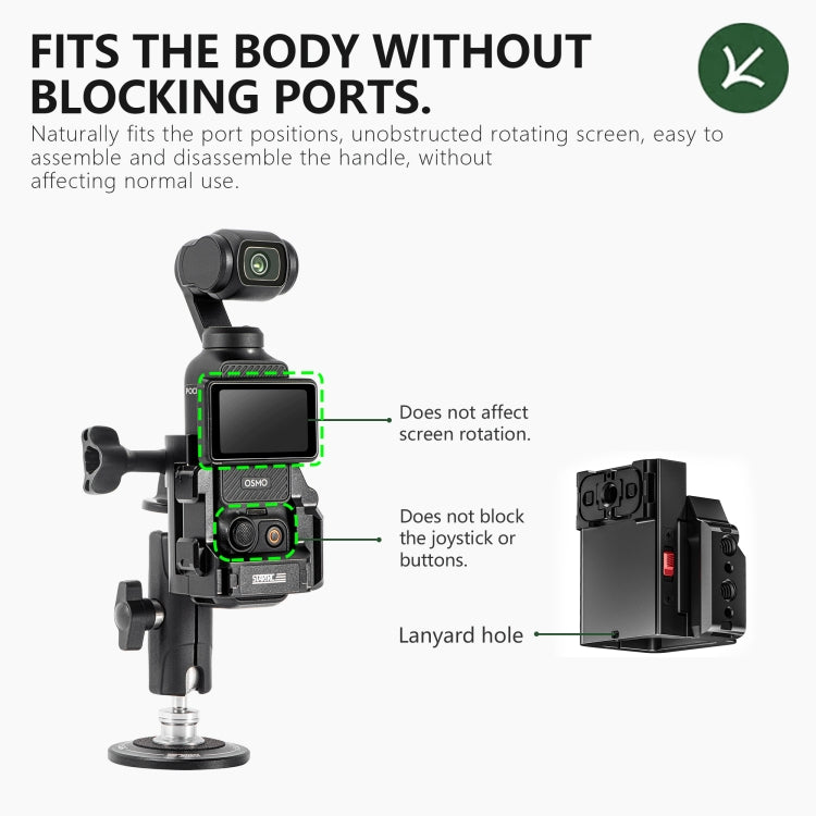 For DJI OSMO Pocket 4 / 3 STARTRC Metal Protection Frame Cage Expansion Adapter Bracket (Black)
