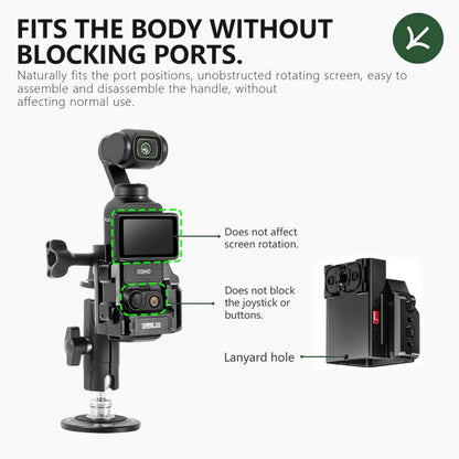 For DJI OSMO Pocket 4 / 3 STARTRC Metal Protection Frame Cage Expansion Adapter Bracket (Black)