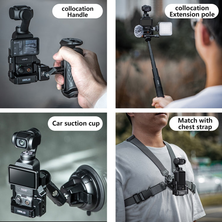 For DJI OSMO Pocket 4 / 3 STARTRC Metal Protection Frame Cage Expansion Adapter Bracket (Black)