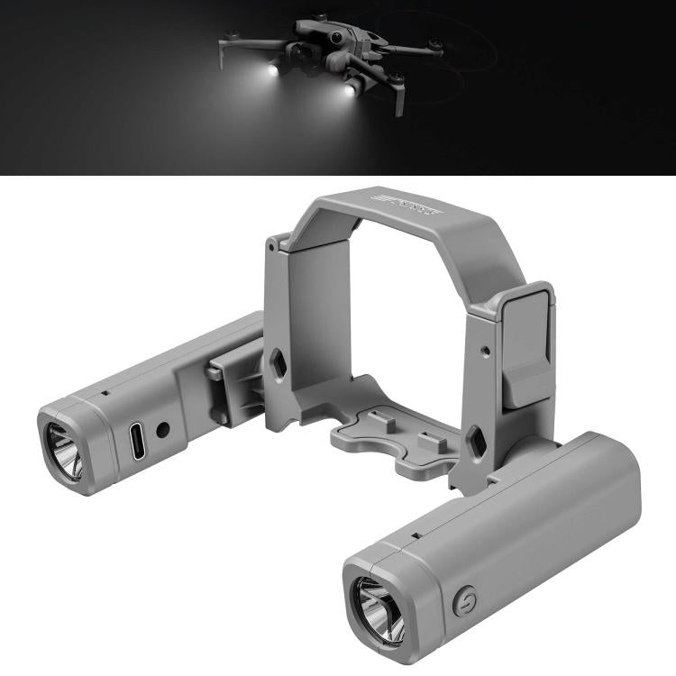 Pour DJI Mini 4 Pro STARTRC Phare de navigation nocturne Projecteur LED Lampe torche Rechargeable Éclairage de remplissage Lampe de signalisation (Gris)