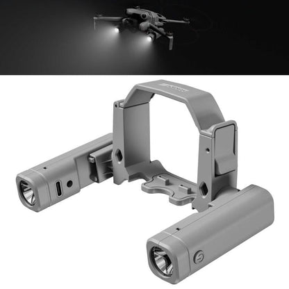 Pour DJI Mini 4 Pro STARTRC Phare de navigation nocturne Projecteur LED Lampe torche Rechargeable Éclairage de remplissage Lampe de signalisation (Gris)