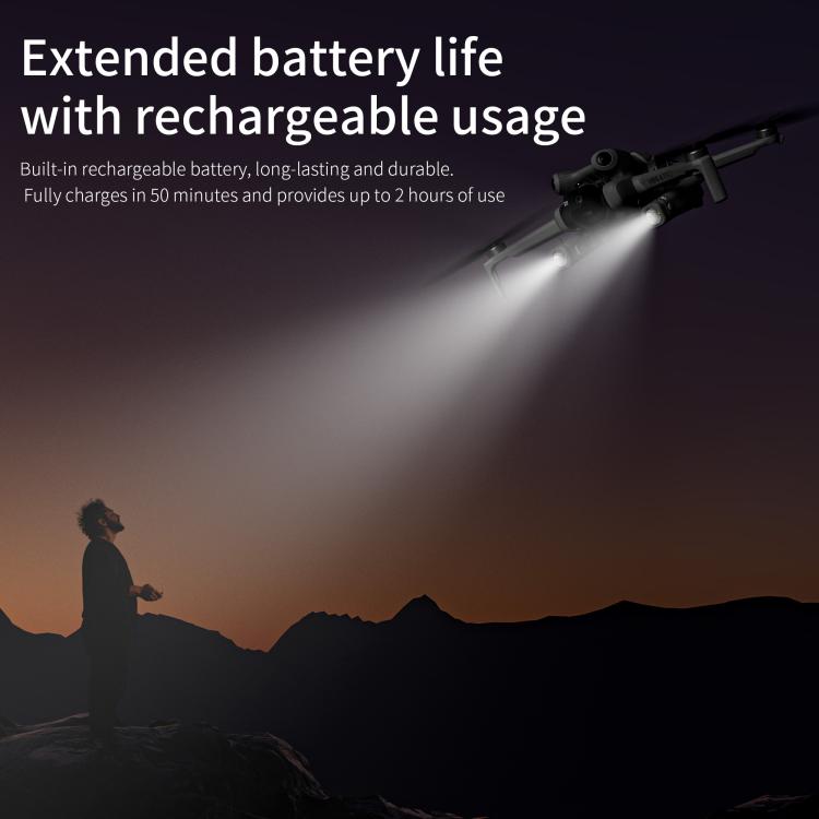 Pour DJI Mini 4 Pro STARTRC Phare de navigation nocturne Projecteur LED Lampe torche Rechargeable Éclairage de remplissage Lampe de signalisation (Gris)