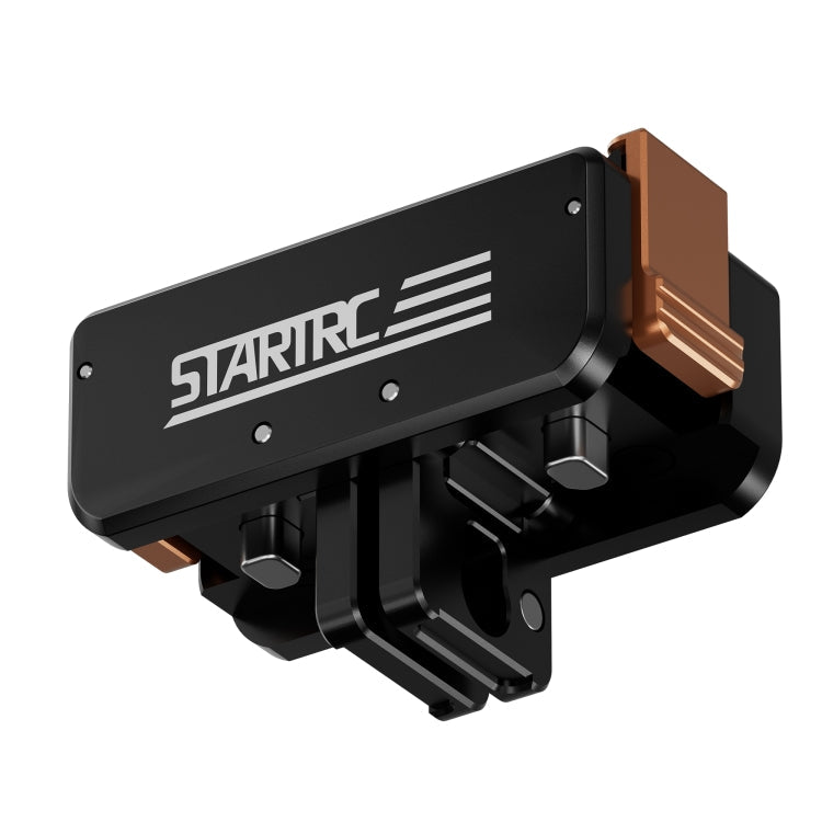 For DJI Osmo Action 5 Pro / 4 / 3 STARTRC Metal Quick Adapter Magnetic Foldable Extension Bracket (Black+Orange)