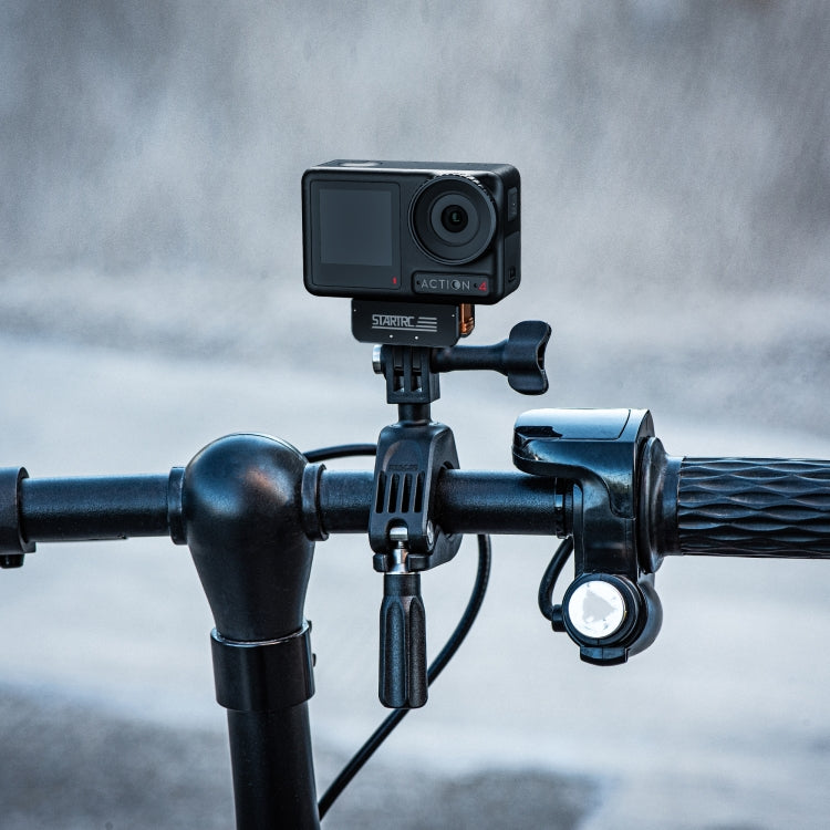 For DJI Osmo Action 5 Pro / 4 / 3 STARTRC Metal Quick Adapter Magnetic Foldable Extension Bracket (Black+Orange)