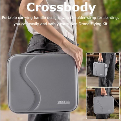 For DJI Neo STARTRC Shoulder PU Storage Bag Handbag (Grey)