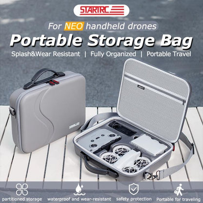 For DJI Neo STARTRC Shoulder PU Storage Bag Handbag (Grey)