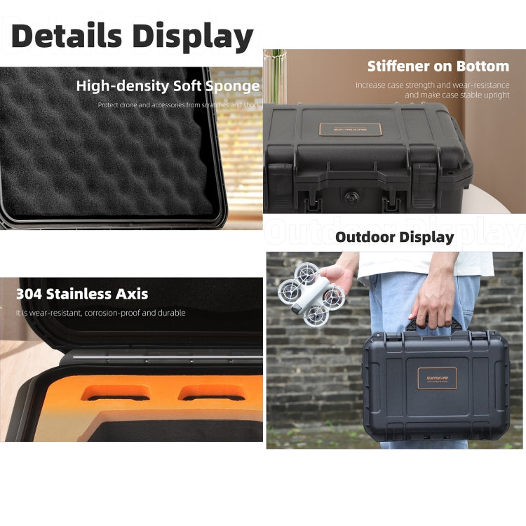 For DJI Neo Sunnylife Safety Carrying Case Waterproof Shock-proof Hard Travel Case (Black)