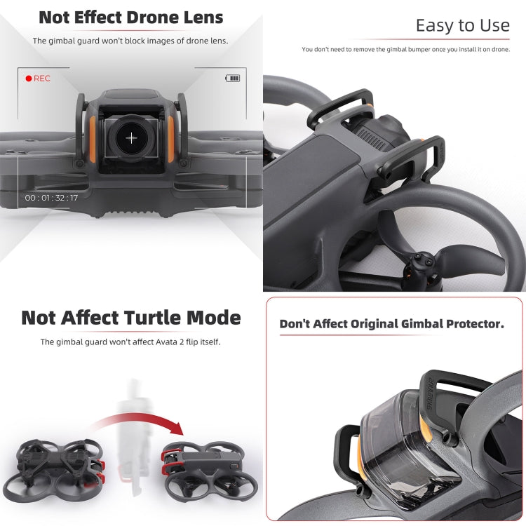 Pour DJI Avata 2 Sunnylife, pare-chocs antichoc en aluminium pour cardan (rouge)