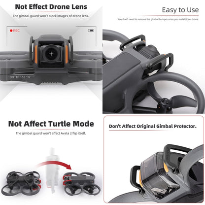 Pour DJI Avata 2 Sunnylife, pare-chocs antichoc en aluminium pour cardan (rouge)